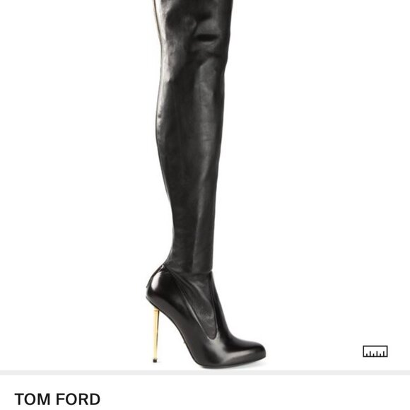 Tom Ford Leather Over Knee Boots - Picture 1 of 4
